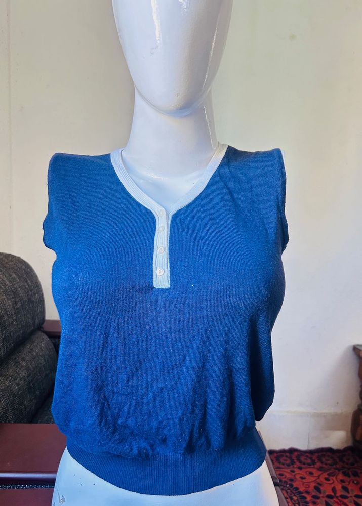Navy Korean Knitted