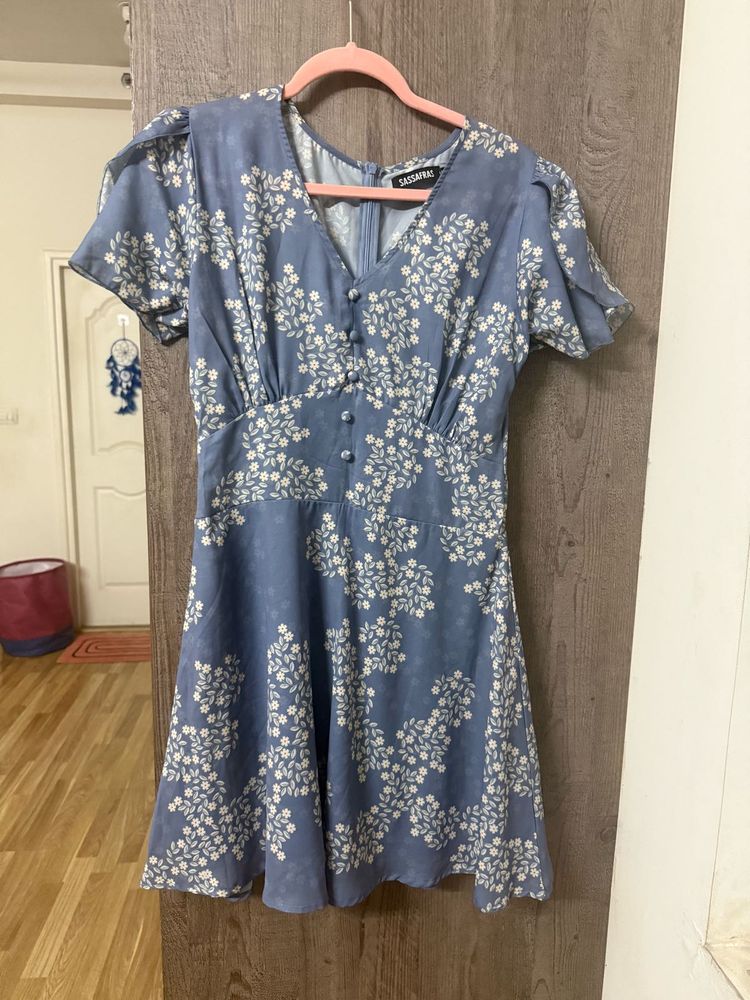 Blue Floral Mini Dress