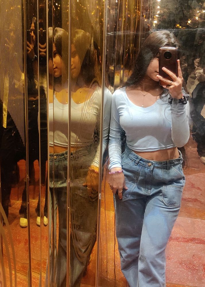 Blue Crop Top