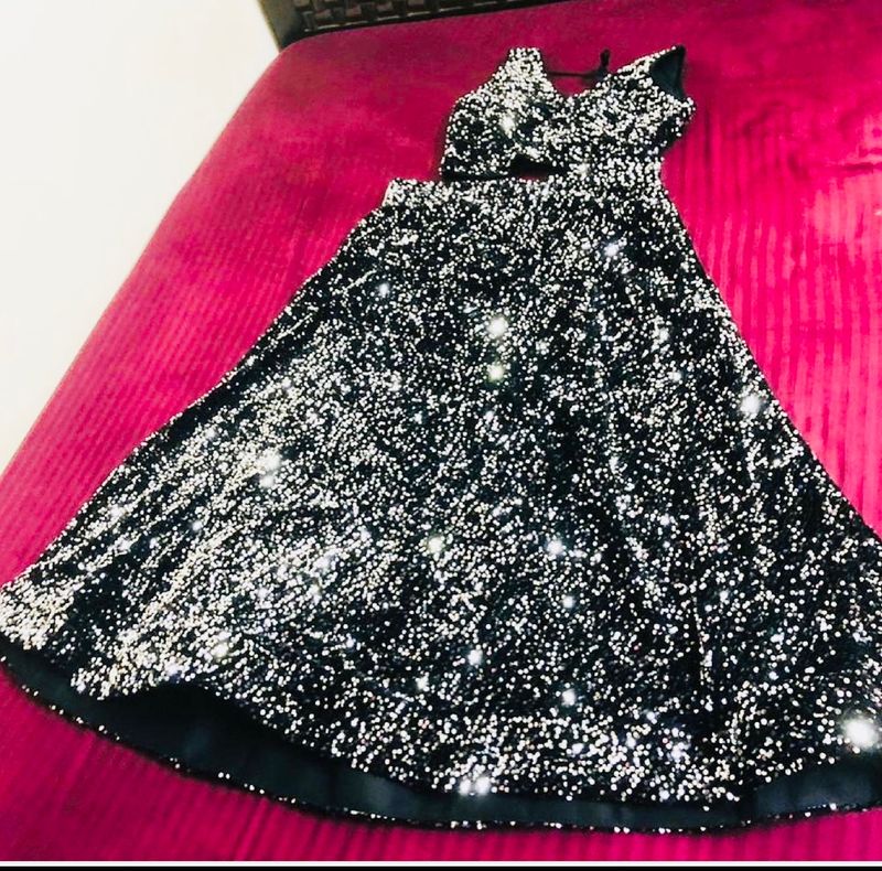 Heavy Discount Black Sequin Work Lhnga Choli