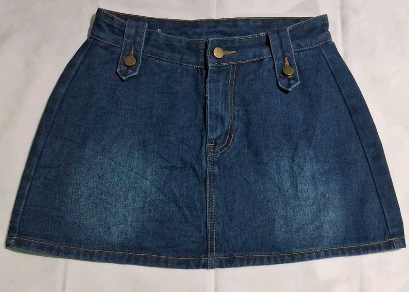 Classic Blue Denim Mini Skirt