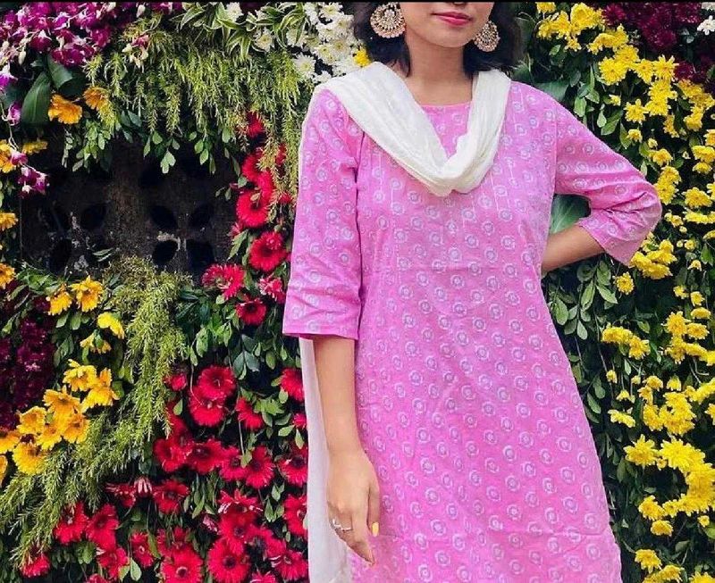 Vibrant Pink Printed Kurta