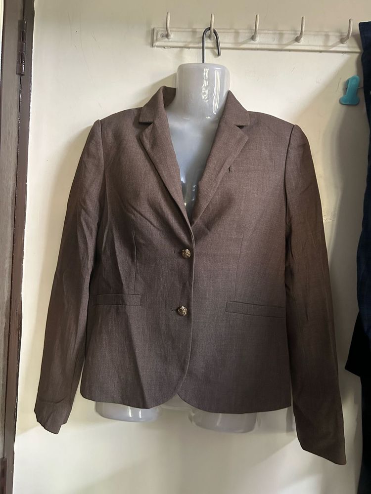 Classic Brown Two-Button Blazer
