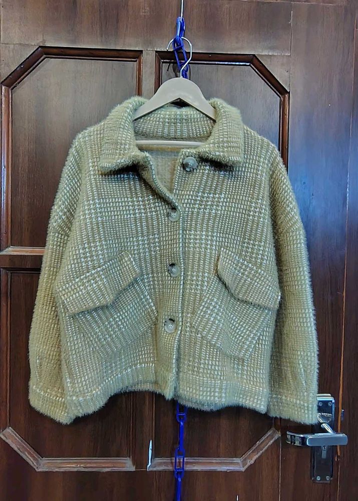 Cozy Checkered Cropped Jacket