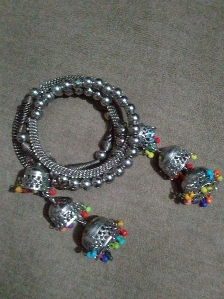 Silver Jhumka Bangles