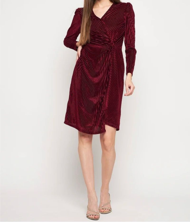 Burgundy Velvet Dress