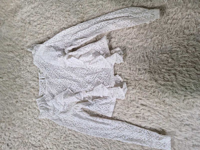 zara Elegant White Lace Top