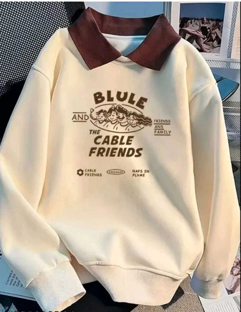 Cream Colored Graphic Sweatshirt