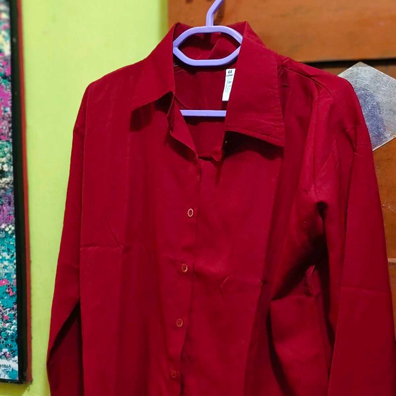 Classic Red Button-Up Shirt