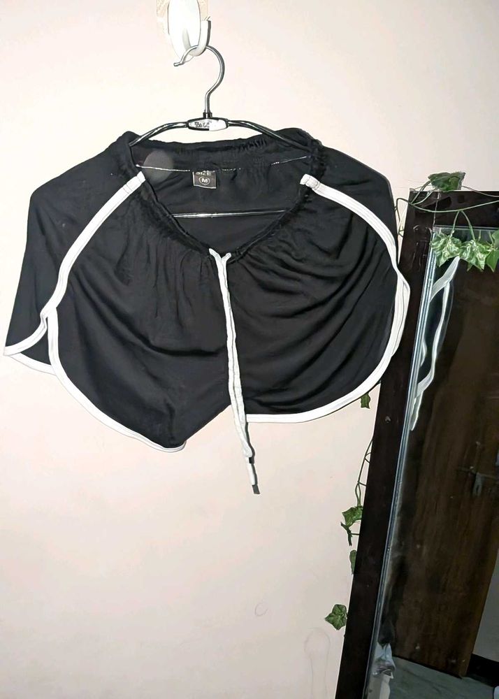 Black Dolphin Shorts with White Trim