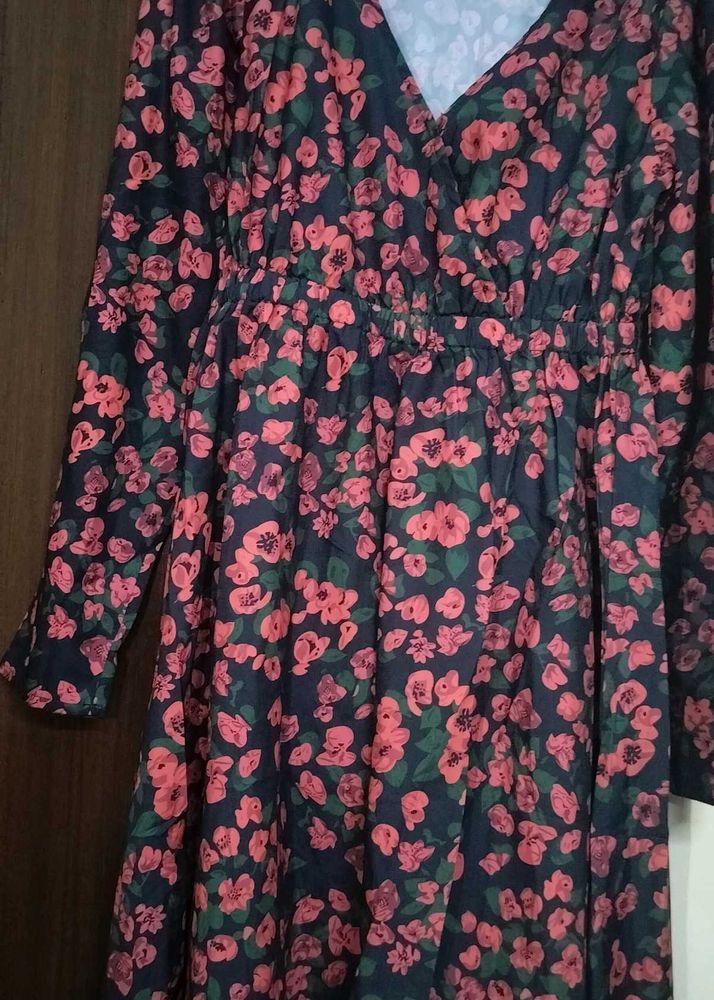 Floral Print Long Sleeve Dress