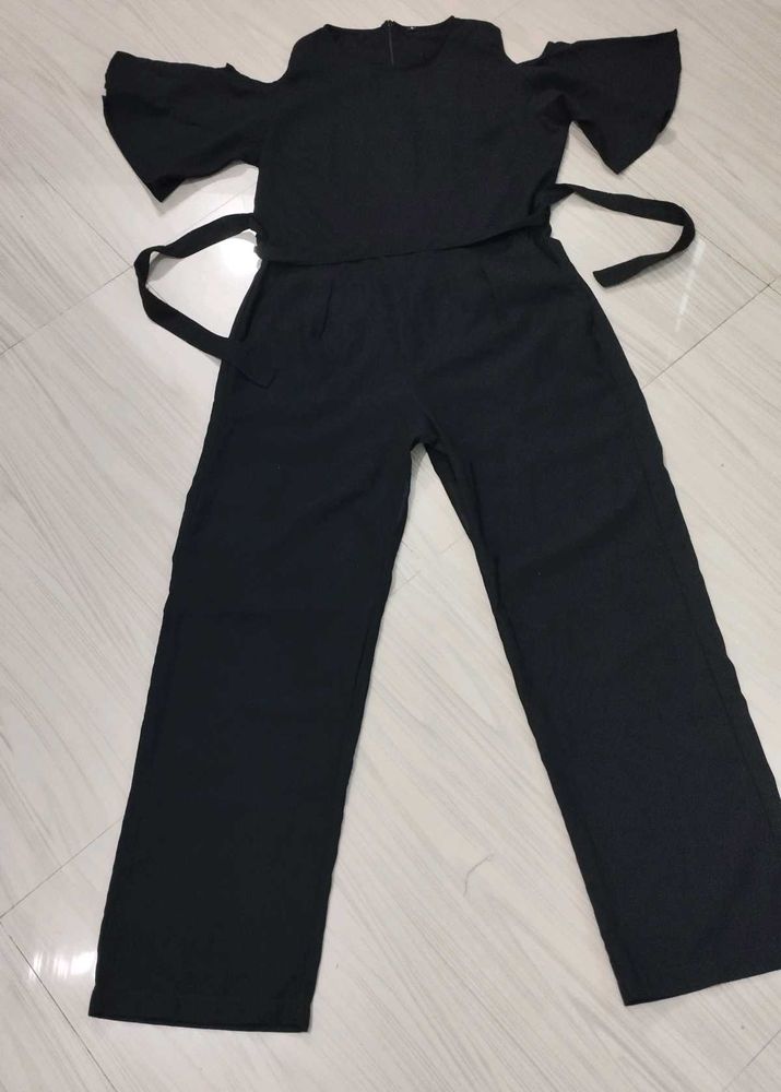 Black Cold Shoulder Jumpsuit