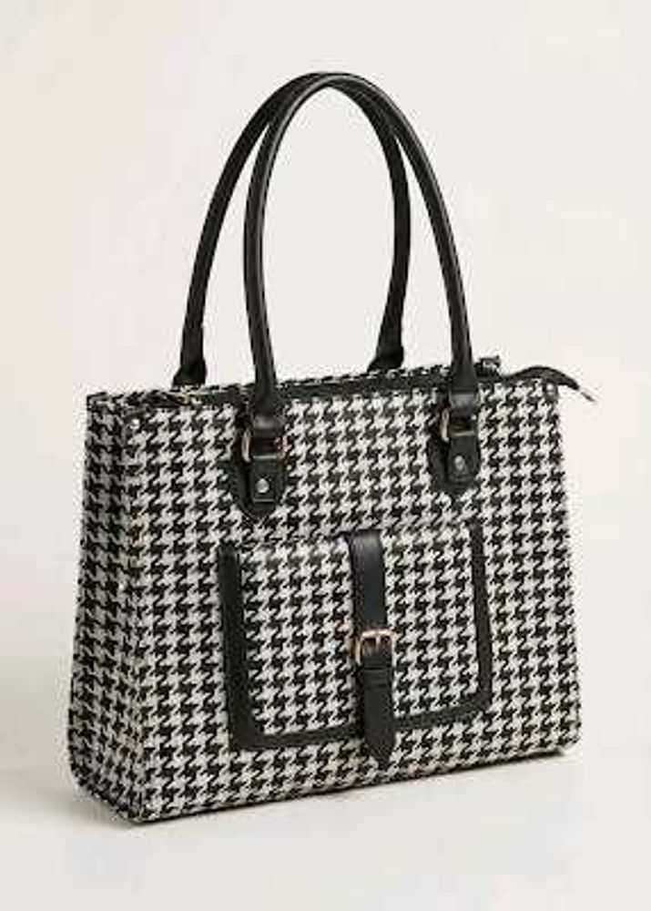 Chic Houndstooth Tote Bag