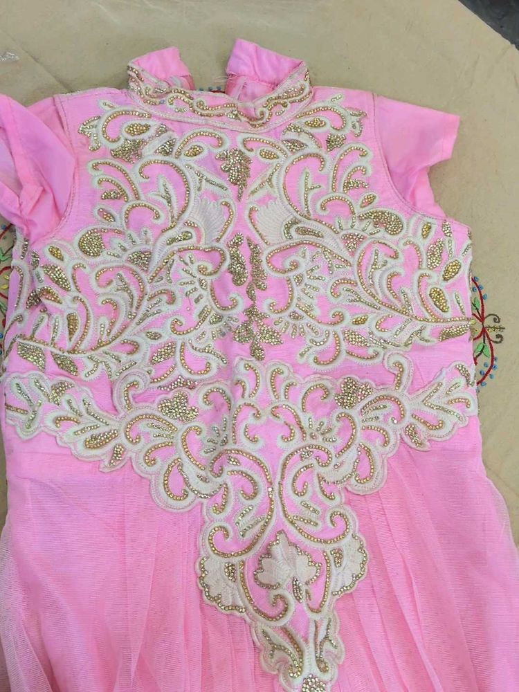 Embroidered Pink Dress