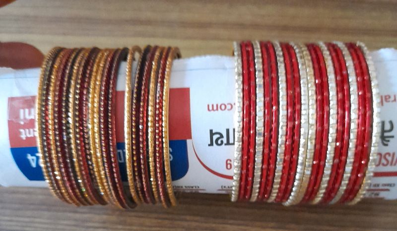 New unused  metallic  bangle sets