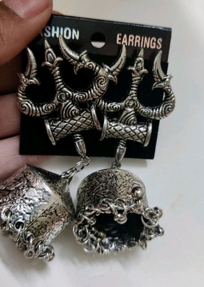 Heavy Oxidised Metal Shiv Treshool N Damru