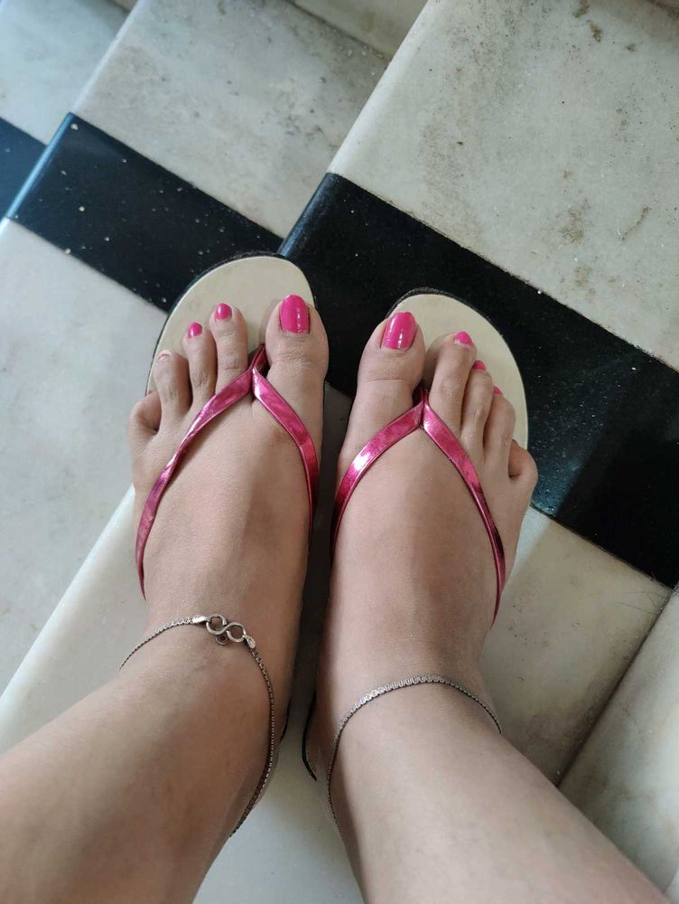 Pink Strapped Flip-Flops