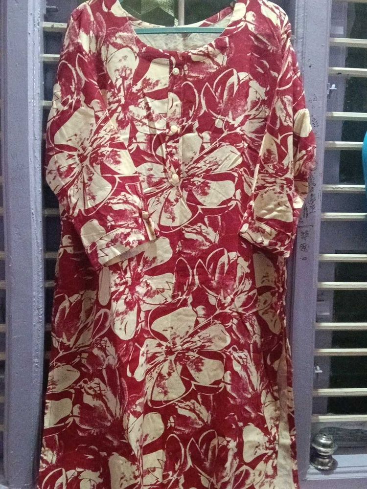 Vintage Floral Print Kurti xl size
