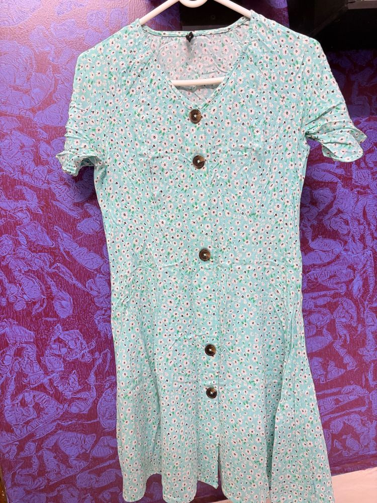 Sky Blue Floral Print Dress🩵