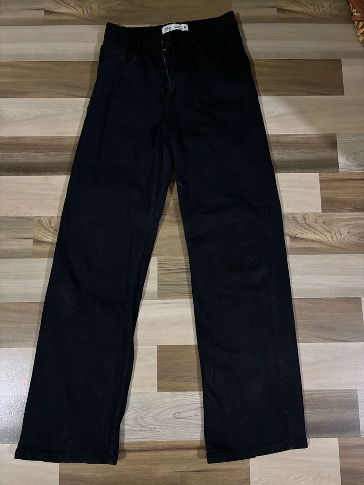 Zara Black Wide Leg Jeans