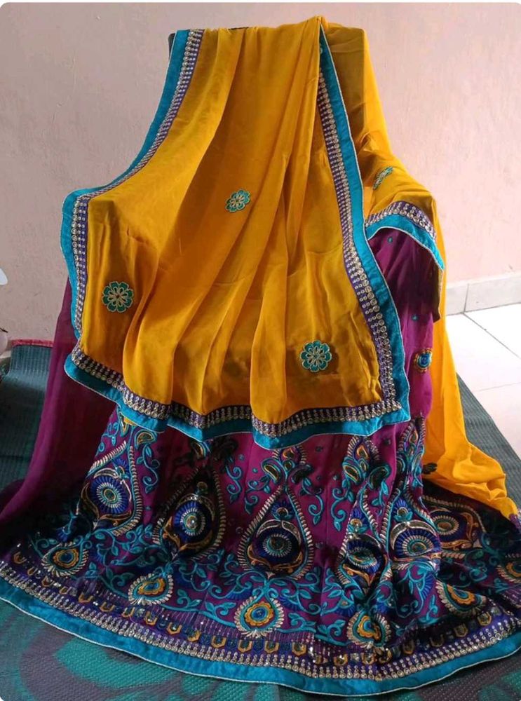 🆕 Ready to Wear Embroidery Lehenga Saree