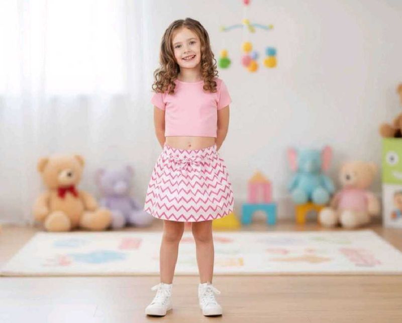 Girls Pink &amp; White Skirt