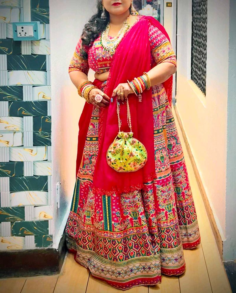 semi bridal multi colour lehenga panchii brand