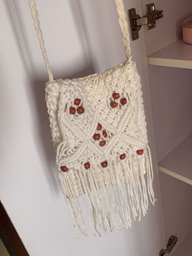 White Boho Slingbag