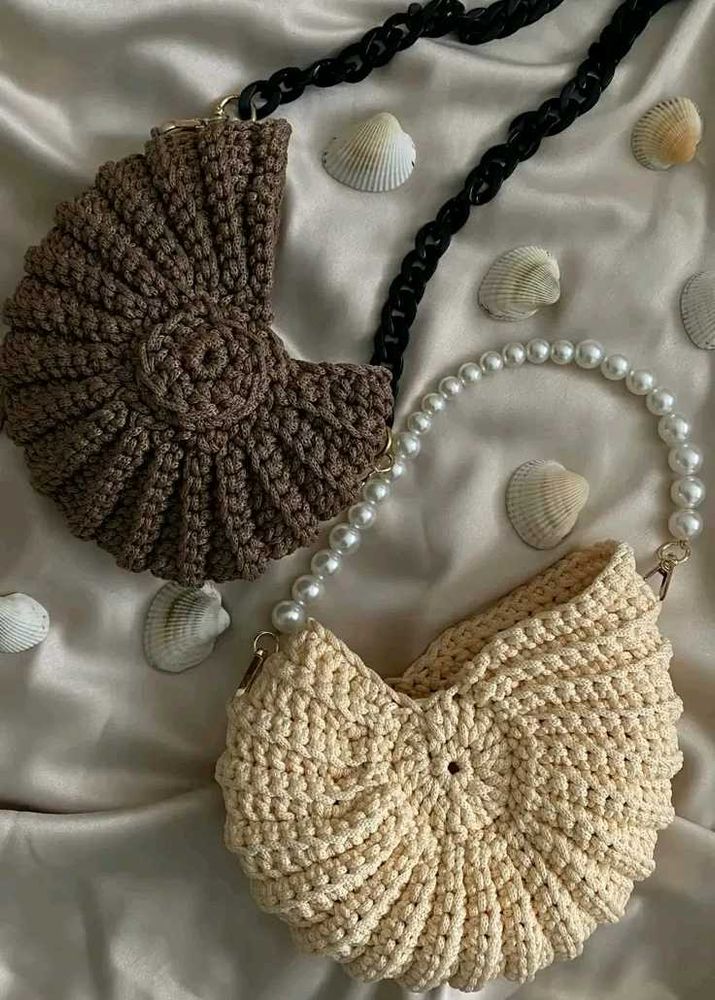Handmade Crochet round Shell Bag