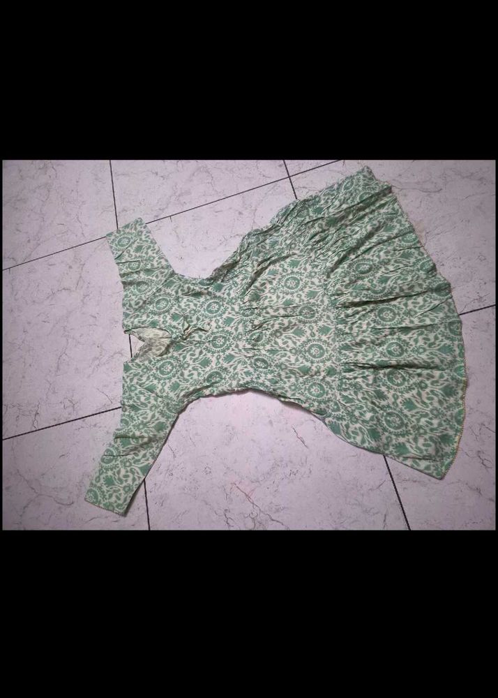 Patterned Green Dress