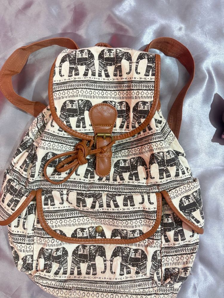 Boho Elephant Print Backpack