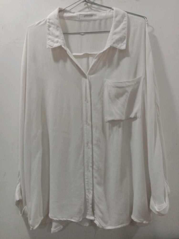 Classic White Oversized Button-Up Shirt