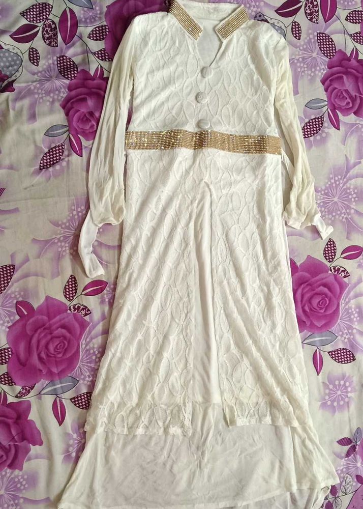 Elegant White Ethnic Gown