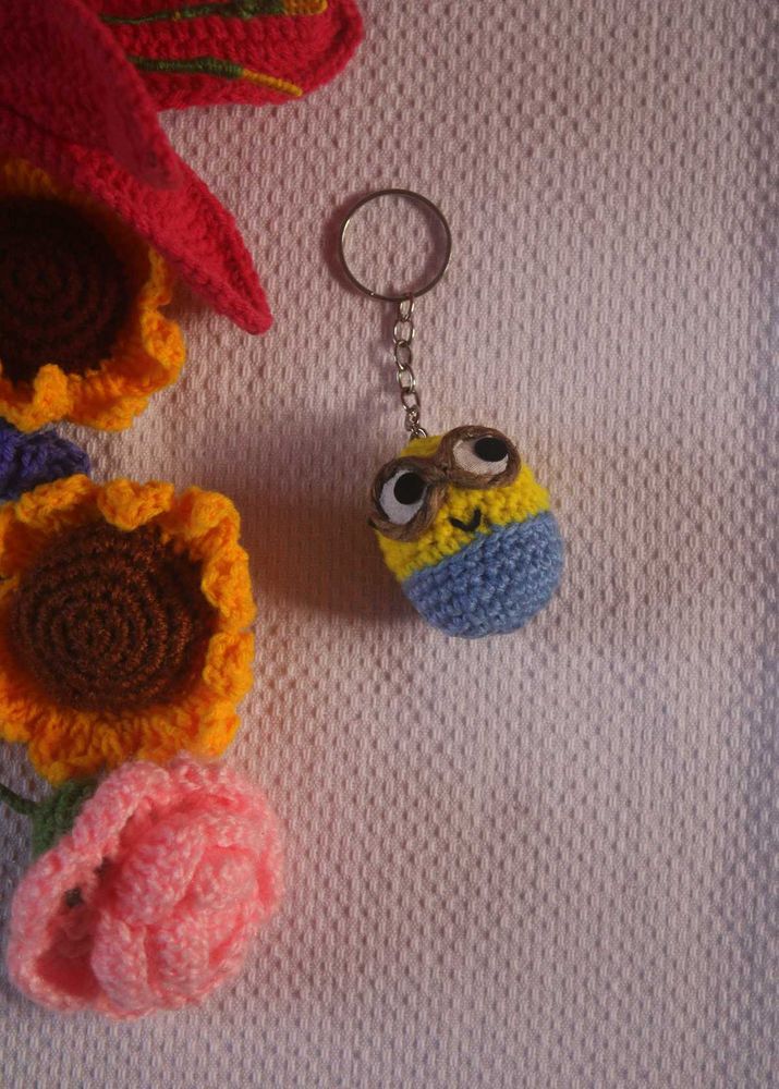 Handmade Crochet Minion Keychain