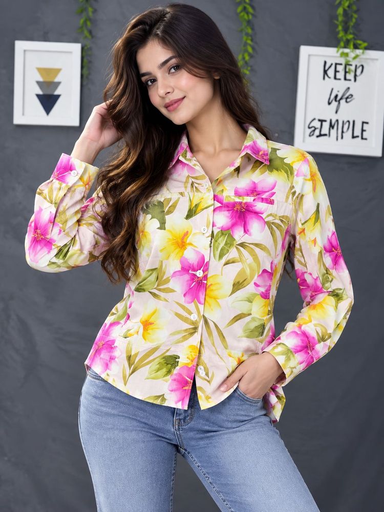 Floral Print Button-Up Shirt