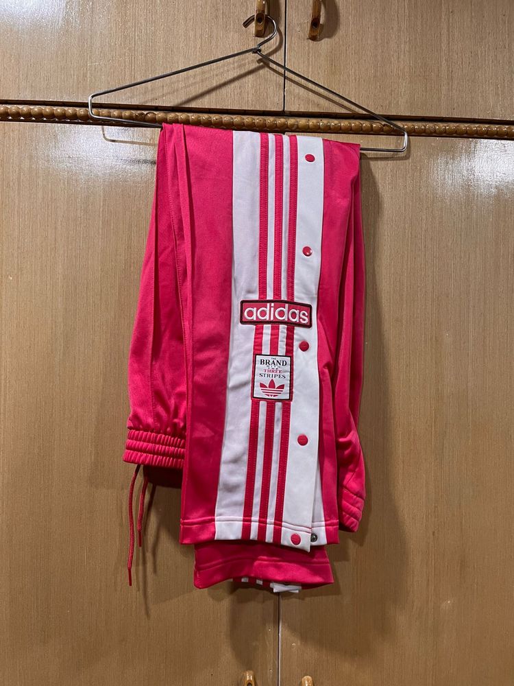 Adidas Pink Snap Button Track Pants