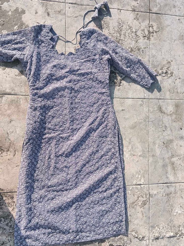 Designer Kurti with Scalloped Neckline