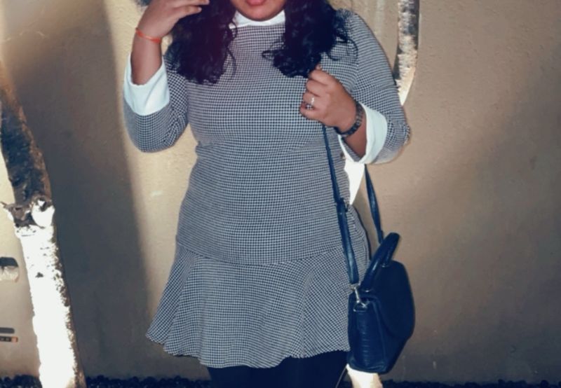 Checked Black And White Dress