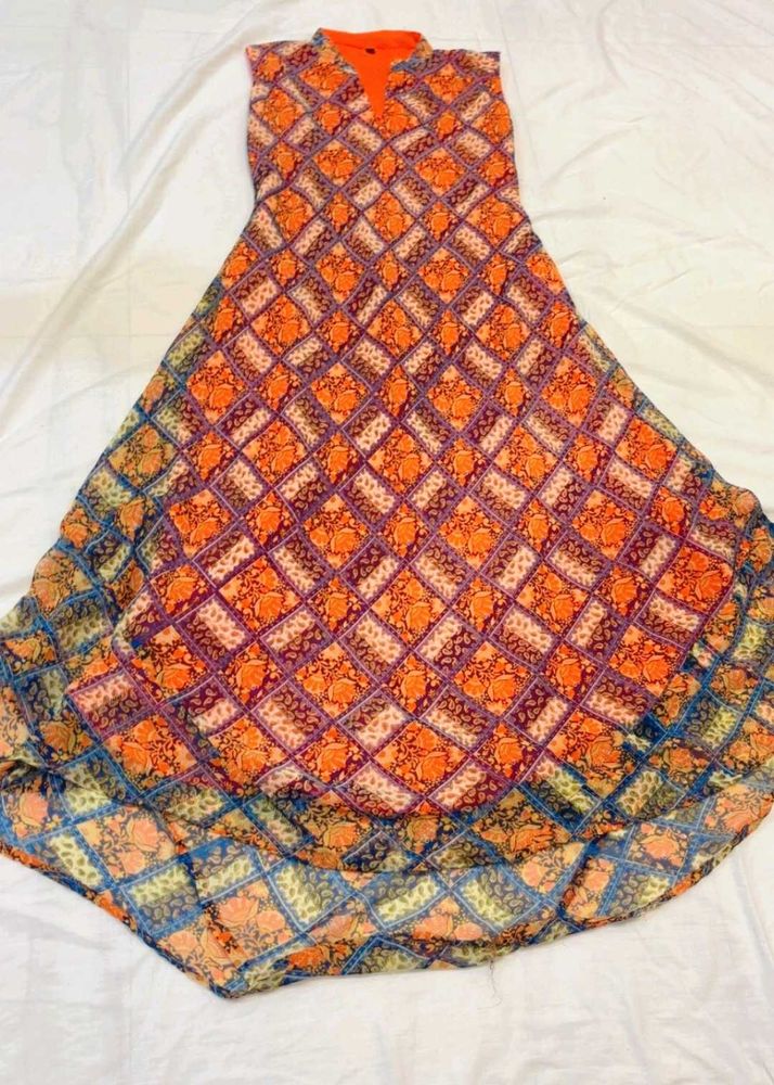 Beautiful Orange Printed Kurta