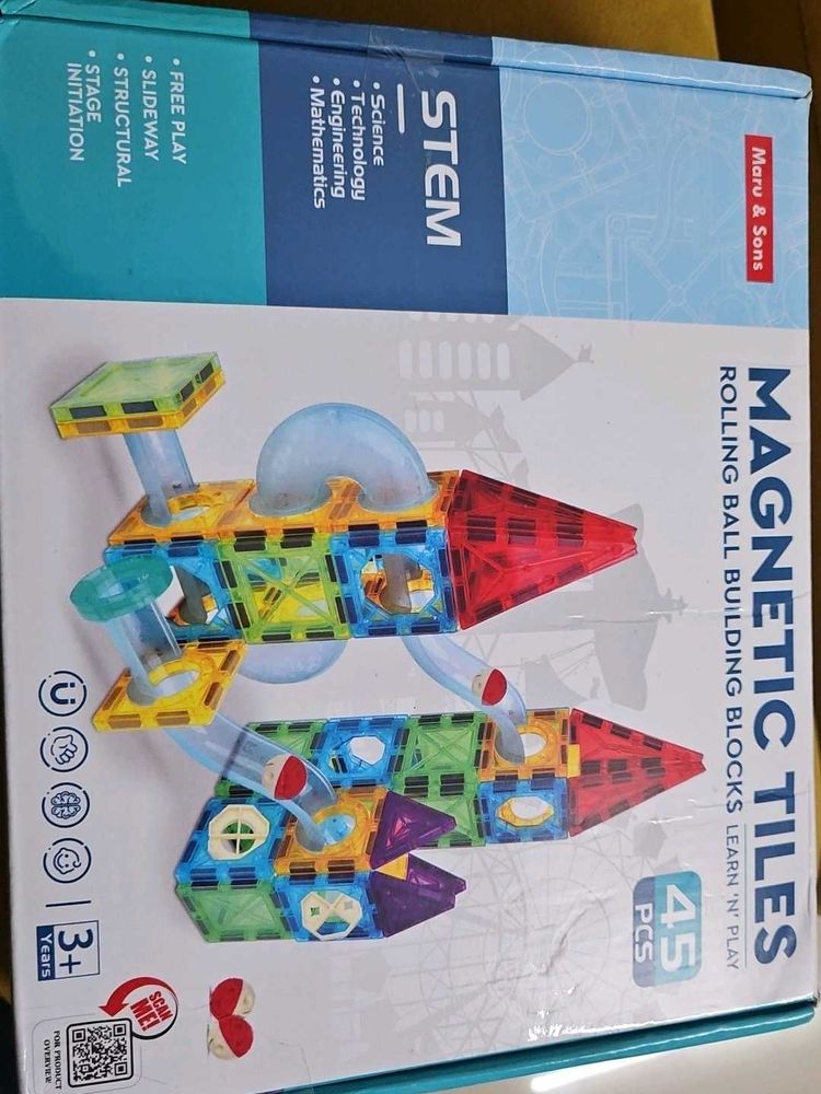 STEM Magnetic Tiles Rolling Ball Building Blocks