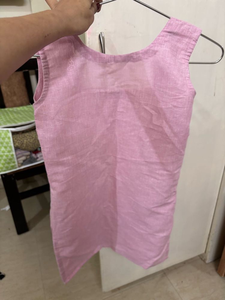 Pink Sleeveless Kurti Blouse