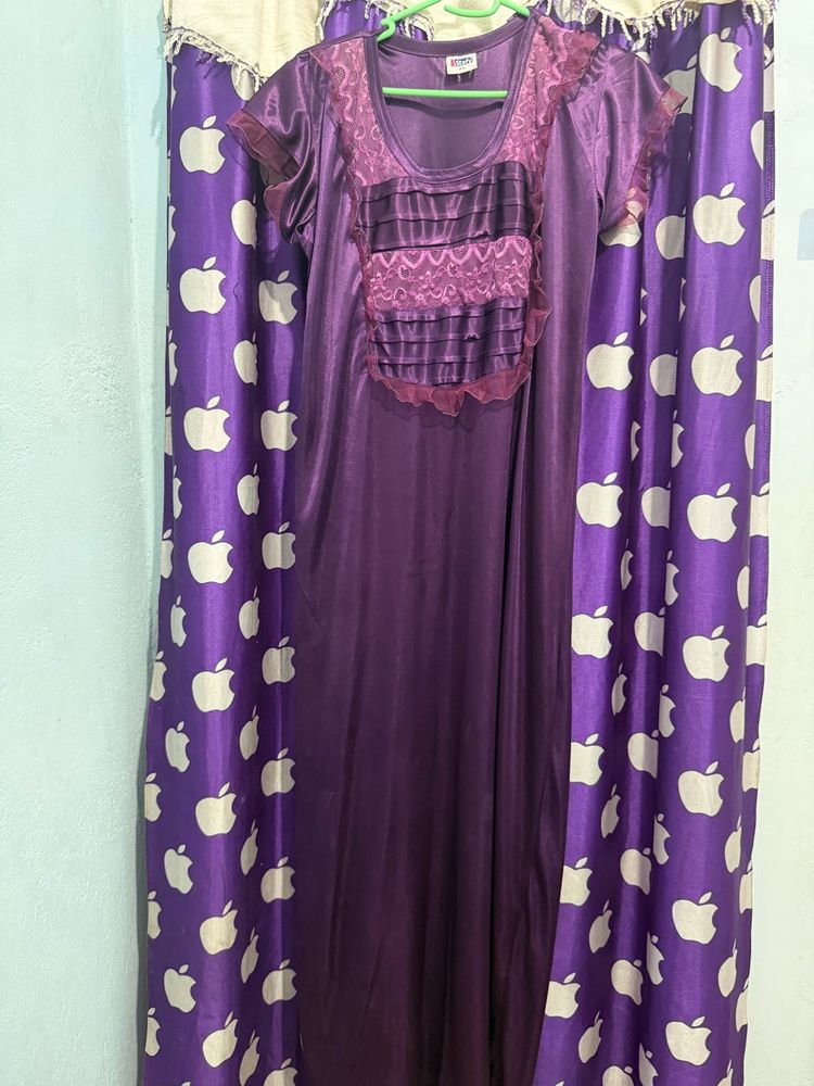 Purple Satin Nightgown