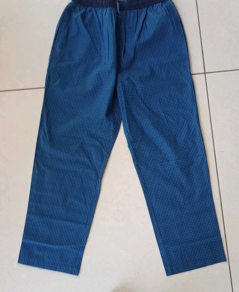 Comfortable Blue Checkered Palazzos
