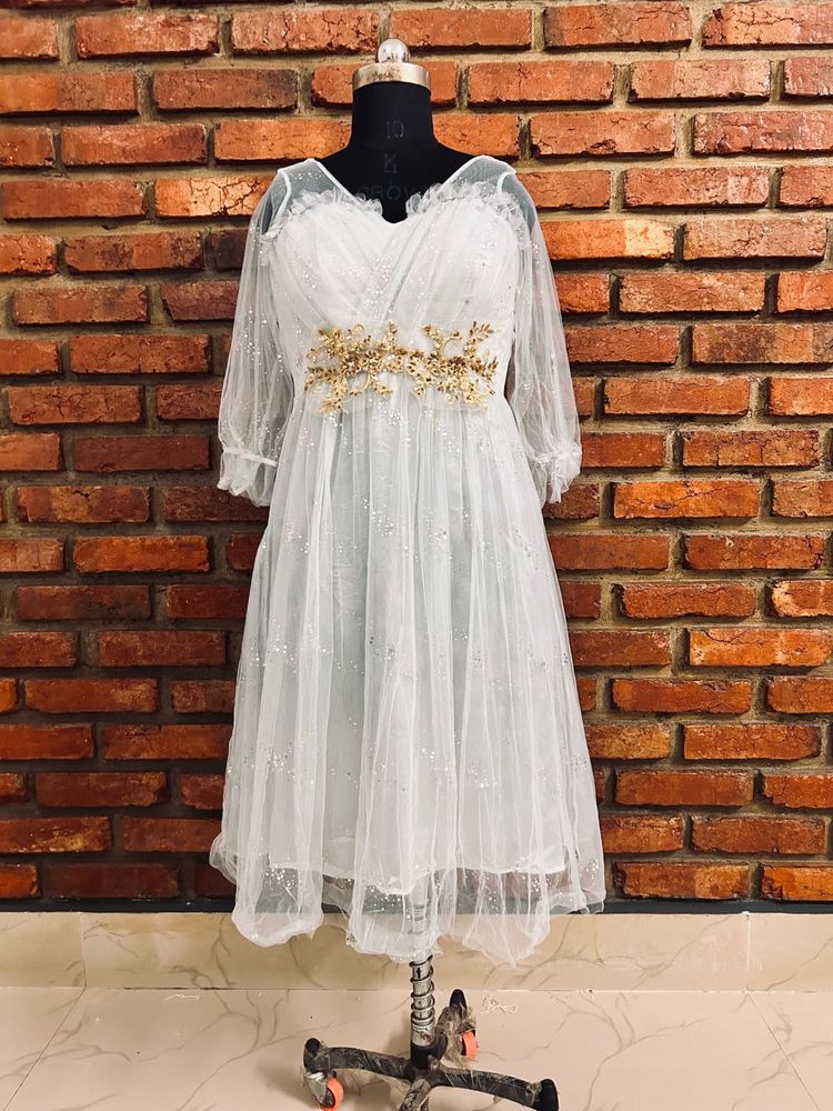 Elegant White Embellished Gown