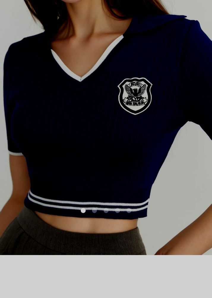 black Cropped Sweater Top