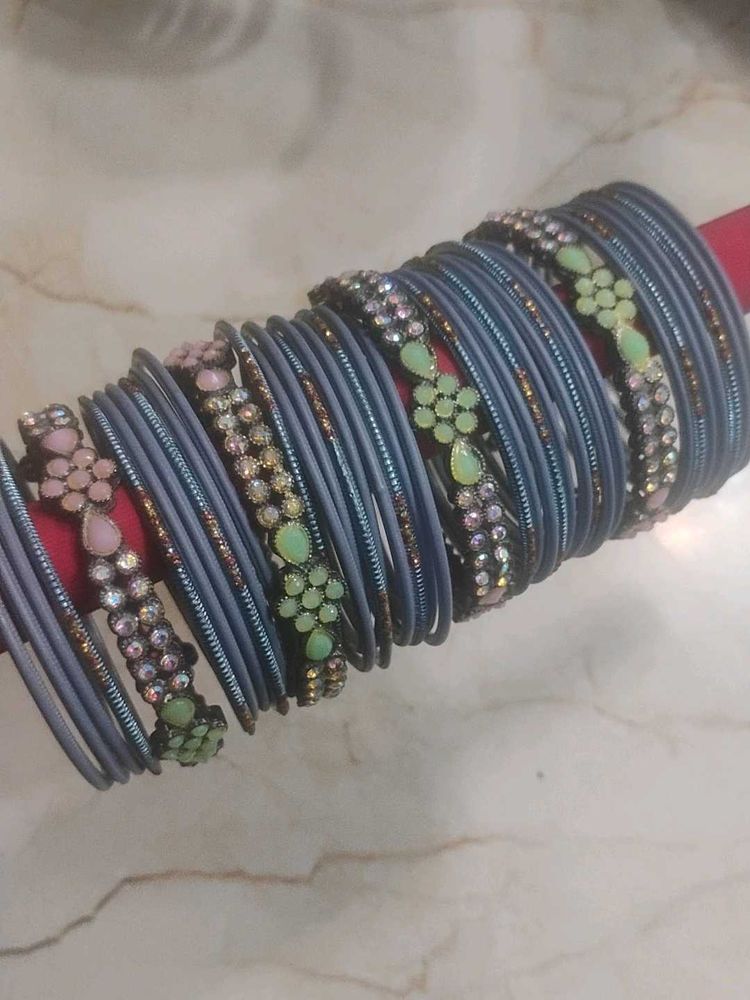 Set of Elegant Beaded Bangles