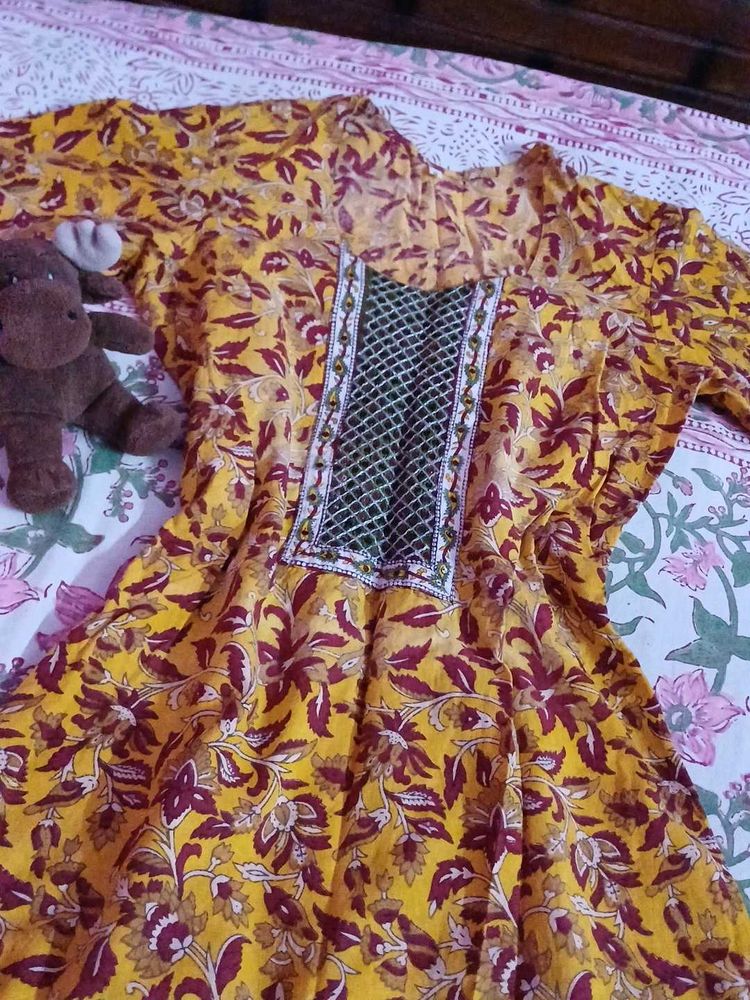 Yellow Floral Kurta