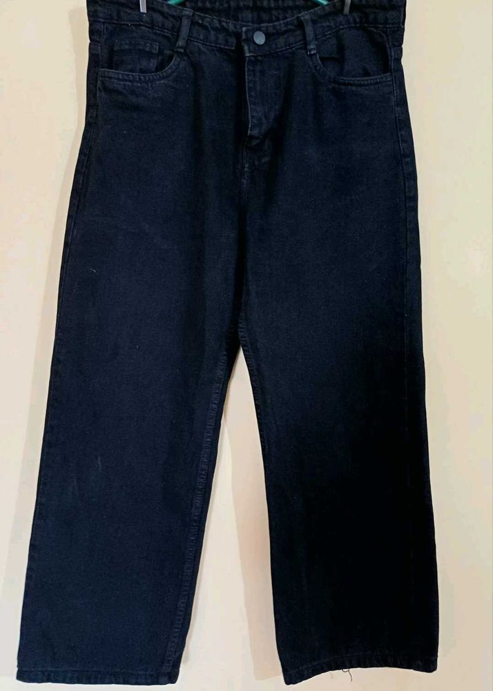 Charcoal Black Wide Leg Jeans