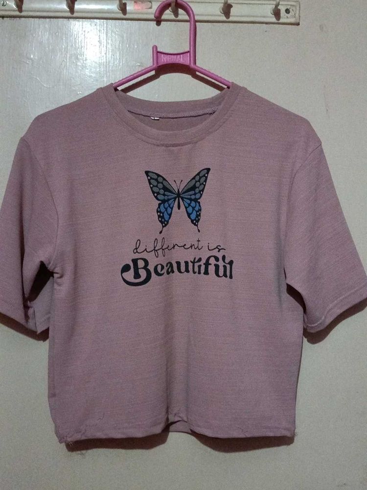 Pink Butterfly Graphic T-Shirt