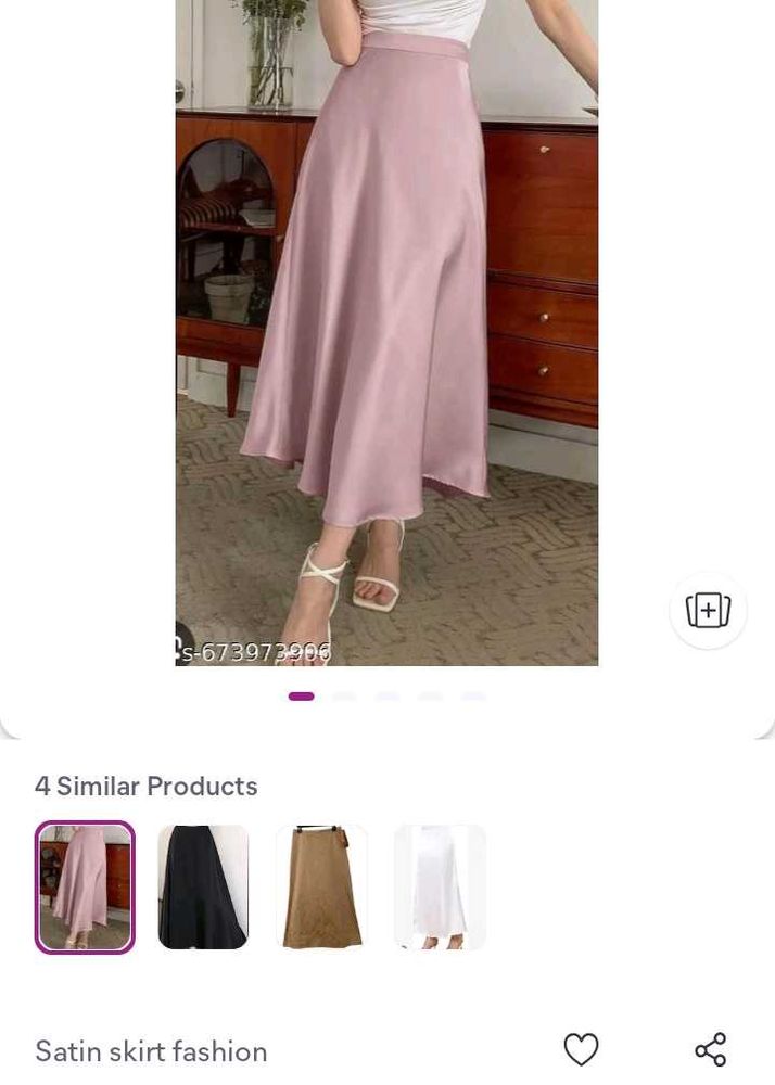 Elegant Satin Midi Skirt